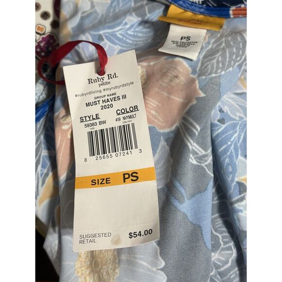 Ruby Rd Dress Sleeveless, V-Neck, Floral, Hi-Low Hem, Size PS - Picture 4 of 5